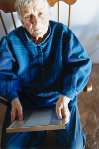 Portrait of Agnes Martin, 1999, photograph by Elinor Carucci