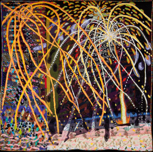 Terrie Hancock Mangat (1948), Taos Mountain Fireworks, 2011 