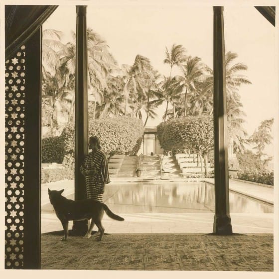 Doris Duke, with dog