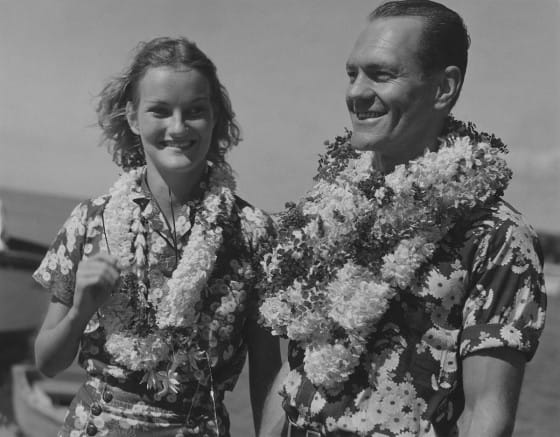 Doris Duke and James Cromwell - Hawaii