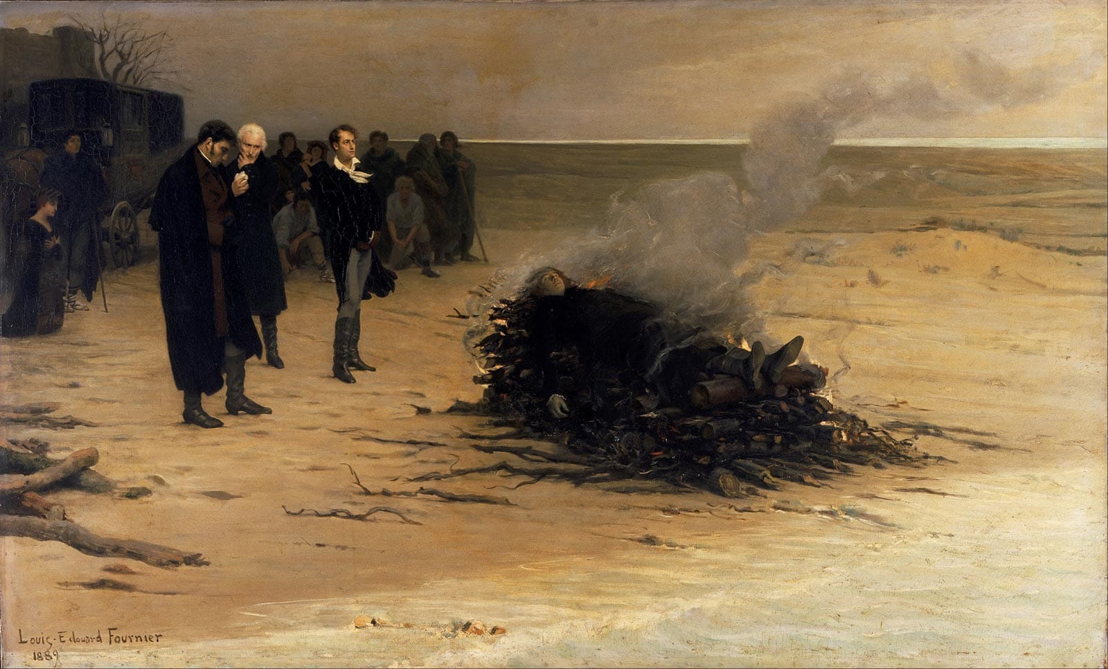 The Funeral of Shelley by Louis Édouard Fournier (1889)