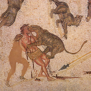 Damnatio ad bestias. Third-century AD mosaic in the Museum of El Djem (Tunisia)