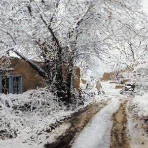 Santa Fe Snow, painting by Clark Hulings