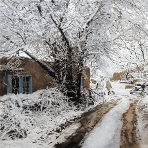 Santa Fe Snow painting by Clark Hulings