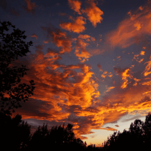 Image of red clouds at sunset