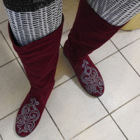 Valentines and Red Velvet Boots