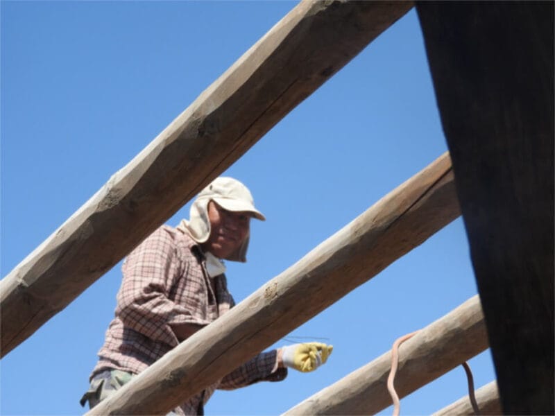 Construction worker at Apache Mesa Ranch in 2012
