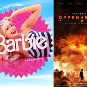 Movies posters of Barbie and Oppenheimer