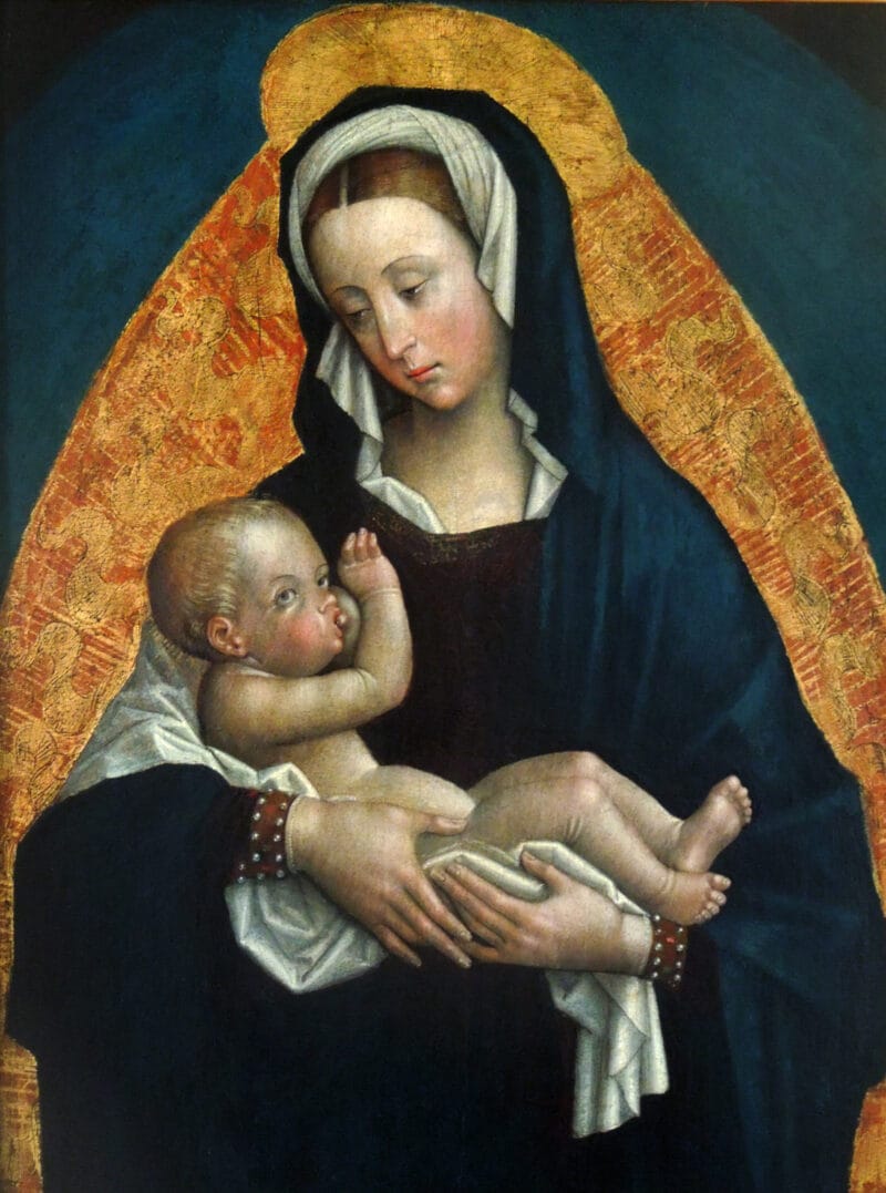 Painting of the Virgin nursing Infant Jesus