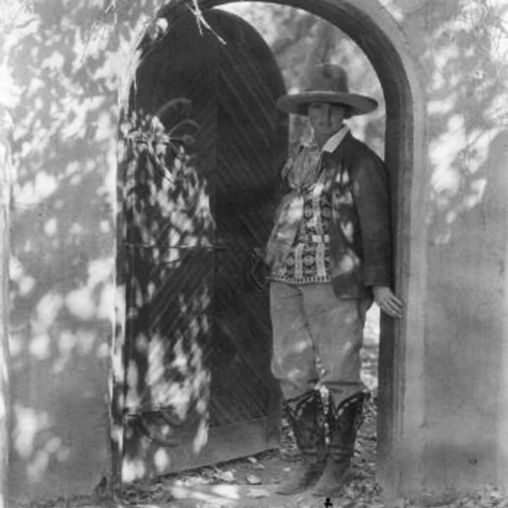 Photo of Dorothy Brett in New Mexico