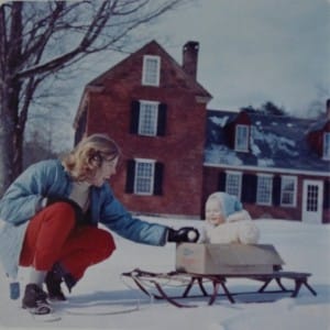Girl and Baby in Snow