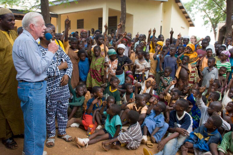 Photo of Jimmy Carter with Ghanaian children