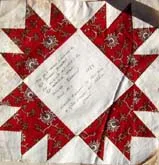 Photo of a section of a friendship quilt