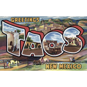 antique postcard from Taos, New Mexico
