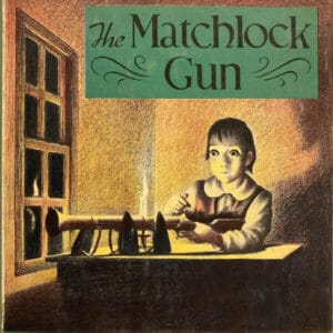Illustration of a girl cleaning a gun